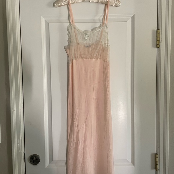 Vintage 1940’s-1950’s Dainty Maid Sheer & Light Pink Star Print Slip Night Gown - Picture 3 of 17